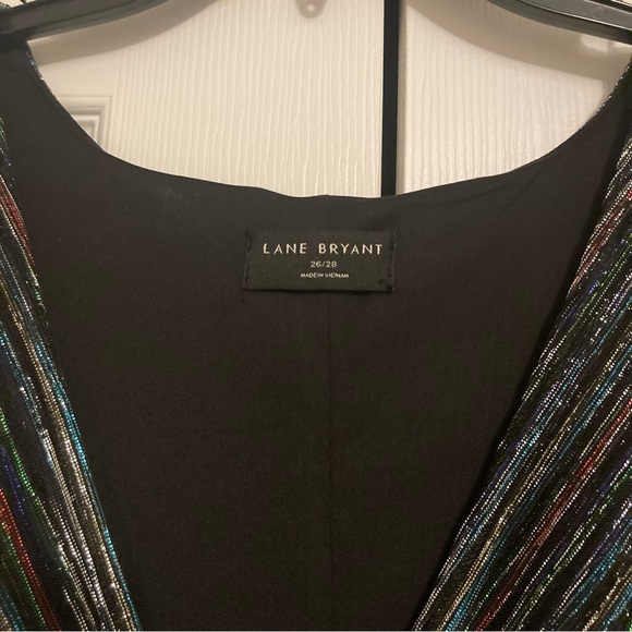 Lane Bryant Blouson-Sleeve Crinkle Knit Multi-Color Long Sleeve Midi Dress 26/28 - Picture 8 of 8